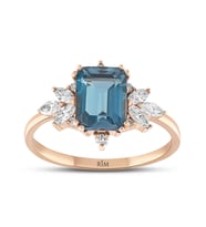 2.20 Karat Laboratuvar Pırlanta London Blue Yüzük - HRD Sertifikalı