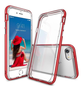 Ringke Frame iPhone 7 ile Uyumlu Çerçeveli Bumper Kılıf Blaze Red
