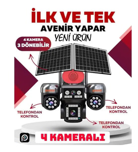 AV-S446 12MP 4 Kameralı PTZ 4G Sim Kartlı Solar Kamera