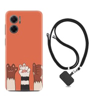 Xiaomi Redmi Note 11E Kılıf Resimli Boyun Askılı İpli Desenli Silikon Series Three Hand 1818