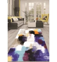 Dijital Kaymaz Taban Yıkanabilir Modern Renkli Salon Halısı Mutfak Halısı Yolluk ND-HT-1298 (Çok Renkli)