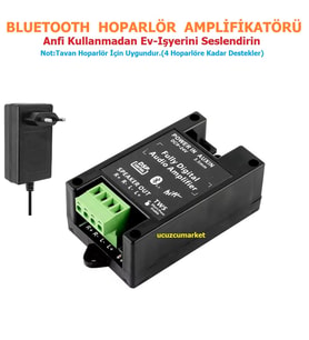 Bluetooth Hoparlör amplifikatörü (Tavan hoparlör için Uygundur- 4 Hoparlöre Kadar Destekler)