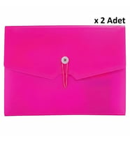 Bigpoint Körüklü Dosya 13 Cepli Lastikli A4 Pembe x 2 Adet
