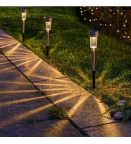 10 Adet Güneş Enerjili Bahçe Aydınlatma Lambası - Su Geçirmez LED Bahçe Çim Yol Aydınlatma (29,5cm) (Günışığı)