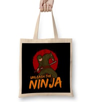Cute & Funny Unleash The Ninja for Ninja Lovers Bez Çanta Uzun Saplı