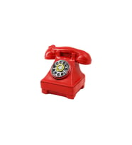 Kırmızı Ankesörlü Telefon Biblosu - Vintage Tasarım - Reçine Süs Eşyası