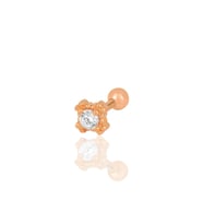 Gümüş rose zirkon tek taşlı Tragus helix Piercing küpe SGTL12199ROSE