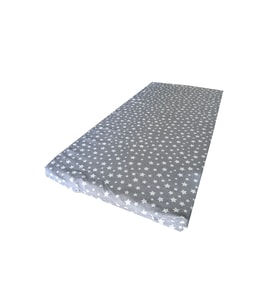 Çocuk Yatağı 60x120x6 Cm Vip Oyun Parkı Sünger Yatak Bebek Yatağı-GRİ YILDIZ