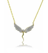 Su Perisi 925 Ayar Gümüş Zirkon Taşlı Gold Kaplama Kolye (Karışık)