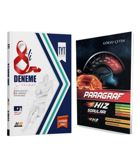 Hız ve Renk Yayınları TYT 8 li Deneme ile Paragraf Soru Bankası Seti 2 Kitap