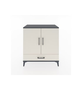 Hyperion Şifonyer 3 Raflı Tek Çekmeceli 2 Kapaklı 88x44x96 Antrasit-Aytaşı