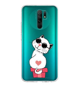 Xiaomi Redmi 9 Uyumlu Kapak Coolcat Tasarımlı Şeffaf Silikon Kılıf
