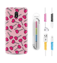 Xiaomi Redmi 8A 8 Pro 9C 9T 10C 11T Pro Kılıf Kablo Koruma Spiral Silikon Heart Lollipop 1414