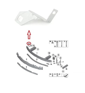 BMW - ÖN TAMPON BRAKETİ SOL ( ALÜMİNYUM ) F10 2010-