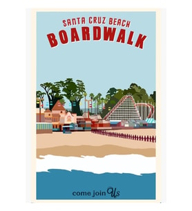 Bize Ilham Veren Santa Cruz Boardwalk Tablo Ahşap Poster Dekoratif