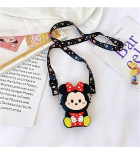 Mickey Mouse Minnie Mouse Tasarım Silikon Omuz Askılı Çanta