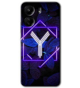 Xiaomi Redmi 13C Kılıf HD Desen Baskılı Kılıf - Dark Neon Yaprak Y Harfi