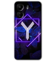Xiaomi Redmi 13C Kılıf HD Desen Baskılı Kılıf - Dark Neon Yaprak Y Harfi