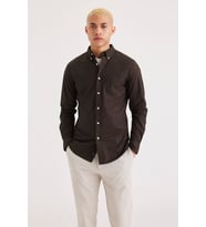 Stretch Oxford Slim Gömlek Beige