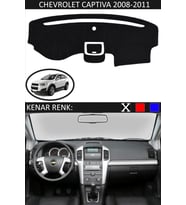 Chevrolet Captiva 2008-2011 Için Uygun Torpido Koruma Halısı Siyah Kenar Renk Siyah
