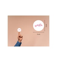 Eid Mubarak Etiketi Pembe Renk Kelebek Baskılı Ramazan Kurban Bayram Çıkartmaları 3 Cm (180 ADET)