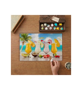 Egzotik içecekler Tasarımı 240 parça Ahşap Puzzle Ahşap Kutuda MP07759