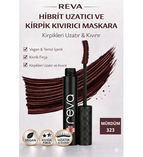 Uzatan Hibrit Maskara Mürdüm - Hybrid Length & Curl Mascara Prune - No: 323 - Vegan Temiz Içerik