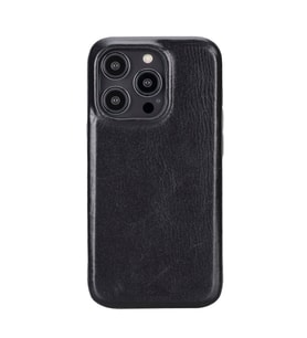 Apple iPhone 15 Pro Uyumlu Deri Arka Kapak ROCK RST1 (Siyah)