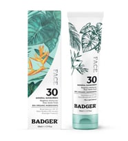 Badger Organik Yüz Güneş Kremi - SPF 30 - Mavi Işık Korumalı - Doğal Mat Bitiş - Mineral Filtre - 50 ml