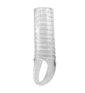 MorGece Ribbed Dokulu Penis Kılıfı (Şeffaf)