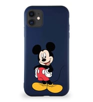 Apple iPhone 11 Soft Premier Kapak Mickey Mouse-E Tasarımlı Silikon Kılıf - Lacivert (Şeffaf)