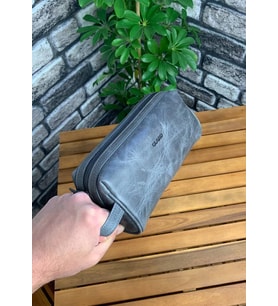 Guard Antik Gri Hakik Deri Unisex El Çantası // GRD260225WT471 (Renksiz)