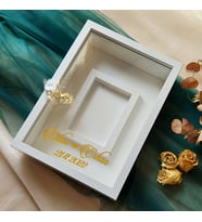 25x35 Cm Beyaz Fotoğraf Alanlı Model Tasarım Gül Kutusu Anı Çerçevesi! Ayna Çerçeve! Ledli(Fotoğraf Hediye)