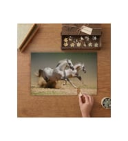 Koşan Beyaz Atlar - Horses Tasarımı 240 parça Ahşap Puzzle Ahşap Kutuda MP04252