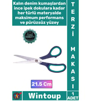#Makas Lazer Kesim Paslanmaz Çelik Ağızlı Ergonomik Plastik Saplı Profesyonel Terzi Makası 21.5 Cm