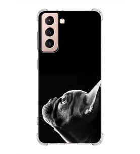 PrintiFy Samsung Galaxy S21 Plus Uyumlu Köpek 1 Baskılı Şeffaf Köşe Korumalı Antişok Kılıf