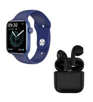 HW22 Plus Mavi Akıllı Saat Pro 5 Siyah Bluetooth Kulaklık