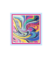 60x60 cm Premium Saten Desenli Dikişli Fular