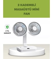 Çift Kafalı Masaüstü Duvar Tipi Sessiz Usb Şarjlı Fan