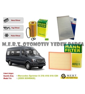 Mercedes Sprinter 316 416 516 Cdı Filtre Bakım Seti 2009-2017 (492122179)