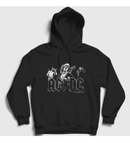 Presmono Unisex Siyah Be Rock AC/DC Kapüşonlu Sweatshirt 5837tt