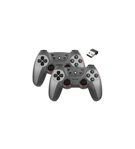 Airstorr Joystick Gamepad Çiftli TV PC Uyumlu Oyun Konsolu 2.4G Gamepad Double Joystick Doungle (Gri)