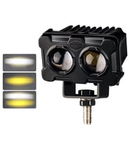 Robot Sis Farı Çift Renk Sarı-Beyaz Araç Motosiklet Off Road Led Lamba Çift Gözlü 50W Metal 1 Adet