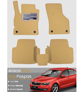 SKODA OCTAVİA 5E (2013-2019) Uyumlu EVA Paspas Tam Set–Oto Paspas,Araca Özel,Kolay Montaj