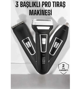 3 Başlıklı Profesyonel Tıraş Makinesi