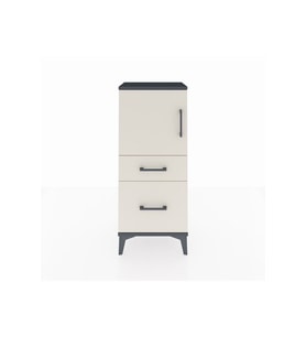 Arges Komodin 2 Raflı 2 Çekmeceli Tek Kapaklı 44x30x106 Antrasit-Aytaşı