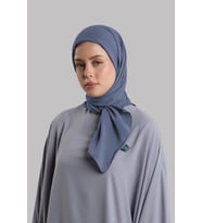 İndigo Mavi Düz Klasik Eşarp İtalyan Dikişli Relax Kumaş Sade 202209_34