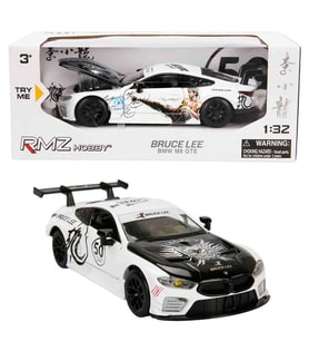 1:32 Sesli ve Işıklı RMZ Hobby Bruce Lee Serisi Die Cast Çek Bırak Model Araba - Beyaz Bmw M8 Gte Beyaz