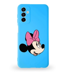 Samsung Galaxy M13 Uyumlu Lansman Kılıf Altı Kapalı İçi Kadife  Minnie Mouse-A Tasarımlı  Kapak (Şeffaf)