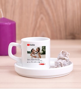 Kişiye Özel Youtube Tasarım Fotoğraflı Concept Türk Kahvesi Fincanı